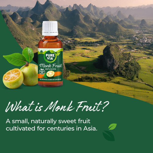 Pure Via Monk Fruit Infusion 30ml Bottle – Plant-Based Sweetness from 1