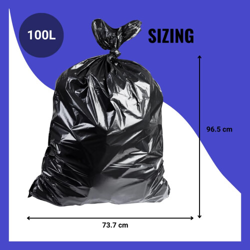 200 Recycled & Recyclable Black Bin Bags 1