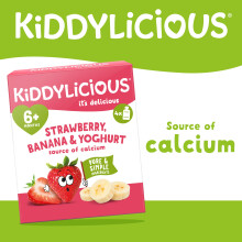 Kiddylicious Strawberry Banana Yoghurt Fruit Pouches Suitable for 6