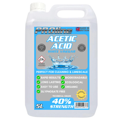 PROline 40% Technical Grade Acetic Acid White Vinegar Weed Killer 5L Also perfec