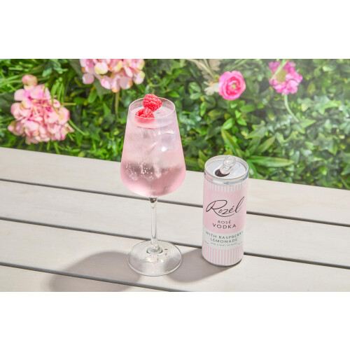 Rozél Rosé Vodka with Raspberry & Rose Lemonade, Premixed Cocktail in a Can, Rea 1
