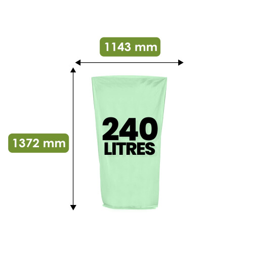 HooriPoori 240 L 10 100% Compostable Biodegradable Wheelie Bin Liners 1