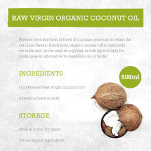 Mr Organic Raw Virgin Coconut Oil 500ml Vegan GlutenFree NonGMO and