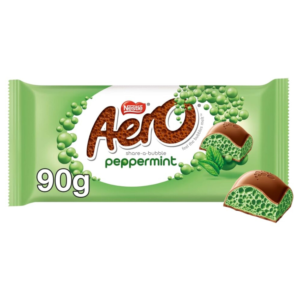 Aero Peppermint Mint Chocolate Sharing Bar 90 G Black