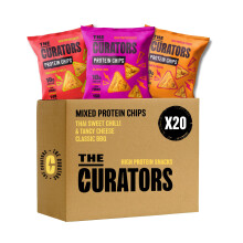 THE CURATORS Protein Chips Mixed Pack Lentil Crisps 7x Tangy Cheese 7x