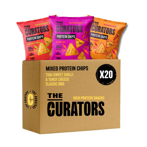 THE CURATORS Protein Chips Mixed Pack Lentil Crisps 7x Tangy Cheese 7x