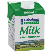 Lakeland SemiSkimmed Milk 500ml Pack of 12