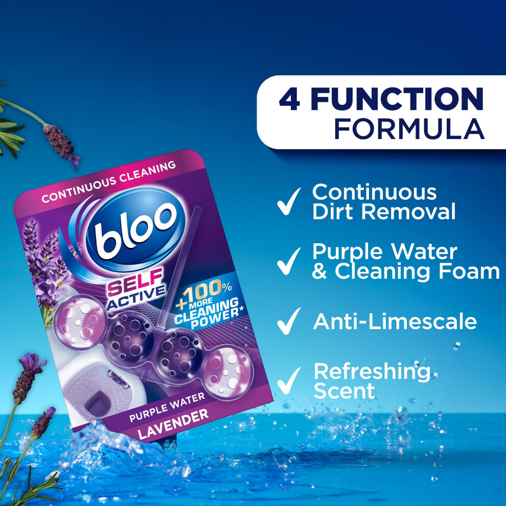 Bloo Self Active Duo Lavender Toilet Rim Block Hanging Toilet Rim Bloc