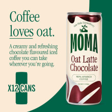 MOMA Iced Coffee CHOCOLATE OAT LATTE 12 x 250ml Cans Multipack Made