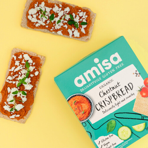 Amisa Organic Chestnut Crispbread, 100g - Light & Crispy Texture 2