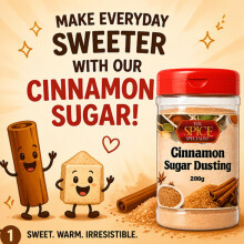 Sweet Cinnamon Sugar Dusting 400g – Coffee Topping for Hot Chocolate L