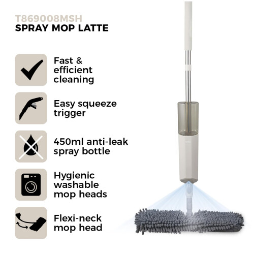 Tower Tower T869008MSH Flexi Spray Mop Doublesided head Flexineck Latte  Gre