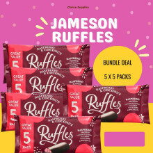 Jamesons Raspberry Coconut Ruffles 26g 5 Bars