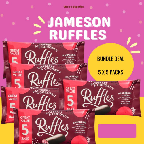 Jamesons Raspberry  Coconut Ruffles 26g 5 Bars