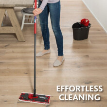 Vileda UltraMax Flat Mop and Bucket Set Red HandsFree Wringing Machin
