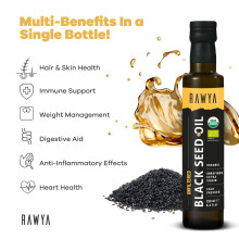 RAWYA Organic Black Seed Oil – 250ml Unfiltered Pure and Natural Kalon