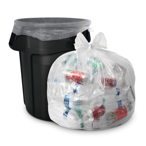 20 x Clear Recycling Bags 100 Litres Capacity Bin Liners Refuse Sacks 1