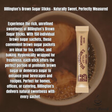 Billington’s Natural Brown Sugar Sticks – 2g Pack of 300 Unrefined Ca