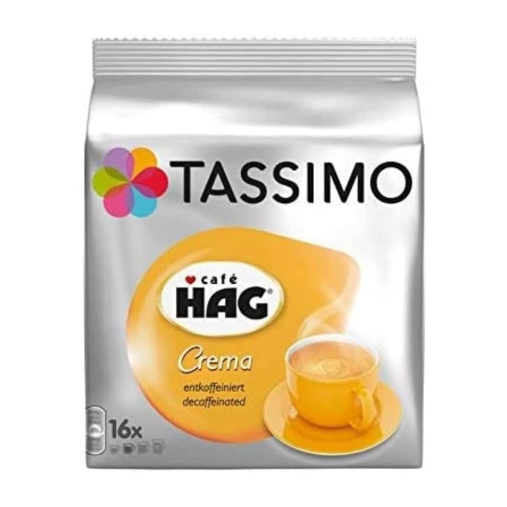 Tassimo Cafe Hag Crema Decaffeinated Coffee 16 Pods 10 Pack 160 Servi