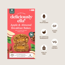 Deliciously Ella Onthego Breakfast Bakes 6 x Multipacks Bars Baked O
