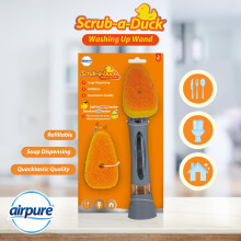 ScrubaDuck Washing Up Wand Soap Dispensing Refilable Non scratch fo