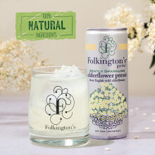 Folkingtons Elderflower Soft Drink Pressé 12 Cans Gently Sparkling Gre