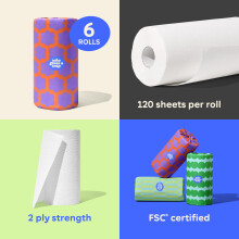Who Gives A Crap 100 Recycled 2 Ply Kitchen Roll 6 x Kitchen Rolls F