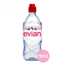 Evian Natural Mineral Water 750ml Sports Cap Pack of 12 x 75cl