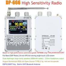 DP-666 Radio High Sensitivity TEF6686 Full Band FM AM LW MW SW Shortwave ESP32 RDS 2.8 Inch IPS Touch Screen Yellow