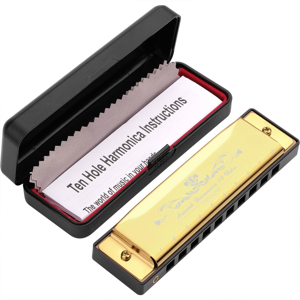 Anwenk Harmonica Key Of C 10 Hole 20 Tone Diatonic Harmonica C With Ca
