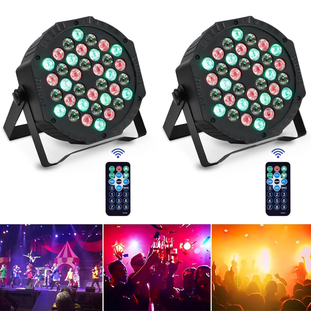 Aimkap 2Pcs Stage Lights 36Led 72W Disco Light Rgb Dmx512 With Remote Control