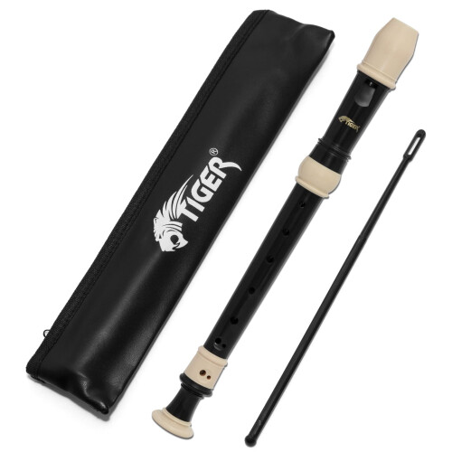 Tiger REC4-BK Soprano Descant Recorder - Black and Ivory