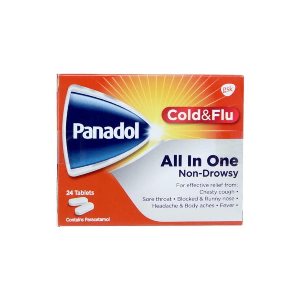 Panadol Cold & Flu All In One 24s Complete Cold & Flu Symptom Relief | Fast Relief for Cold and Flu Symptoms