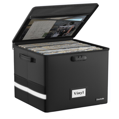 DocSafe Fireproof Vinyl Record Storage Box with Lock