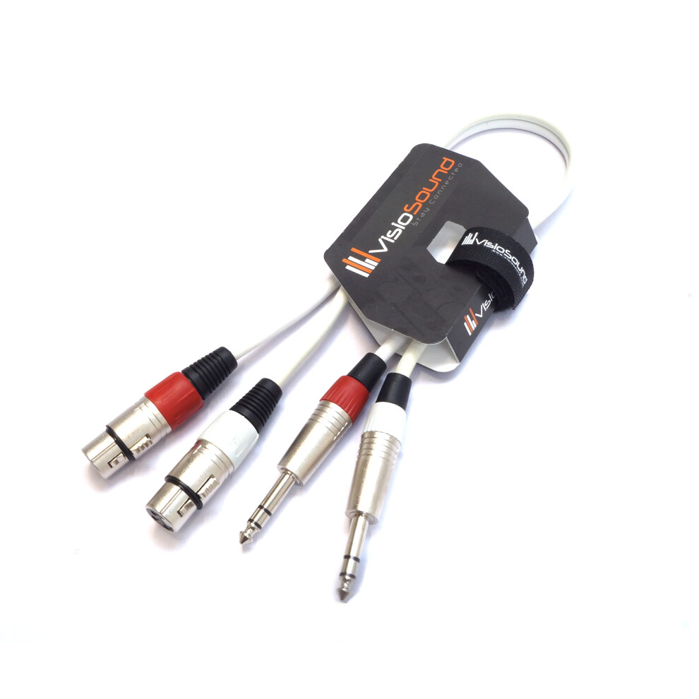 Visiosound 2 X Female Xlr To 2 X 6.35Mm 1/4" Stereo Trs Jack Balanced