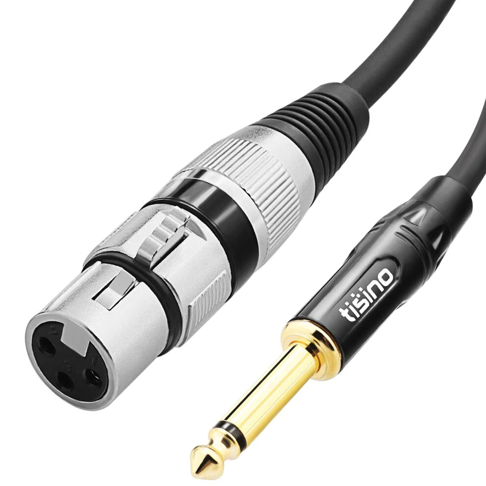 Tisino Microphone Lead Xlr To Jack, Female Xlr To 6.35Mm Jack Mono Mic