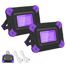 Rechargeable Black Lights, NATPOW UV Lights USB Charging Outport 2 Pack