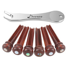 Donner Guitar Bridge Pins Acoustic Guitar Pegs Cocobolo Bridge Pins Inlaid 3mm Abalone Dot with Guitar Pins Puller and Sandpaper Acoustic Guitar DIY