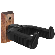 Onmiwod Guitar Wall Mount, Auto Lock Black Walnut Wood Guitar Hanger, Guitar Wall Hangers, Guitar Holder Hook Wall Stand for Classical, Acoustic, Ele