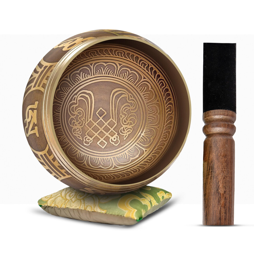 Himalayan Bazaar Tibetan Singing Bowl Set - Easy To Play Authentic Handcrafted For Medi