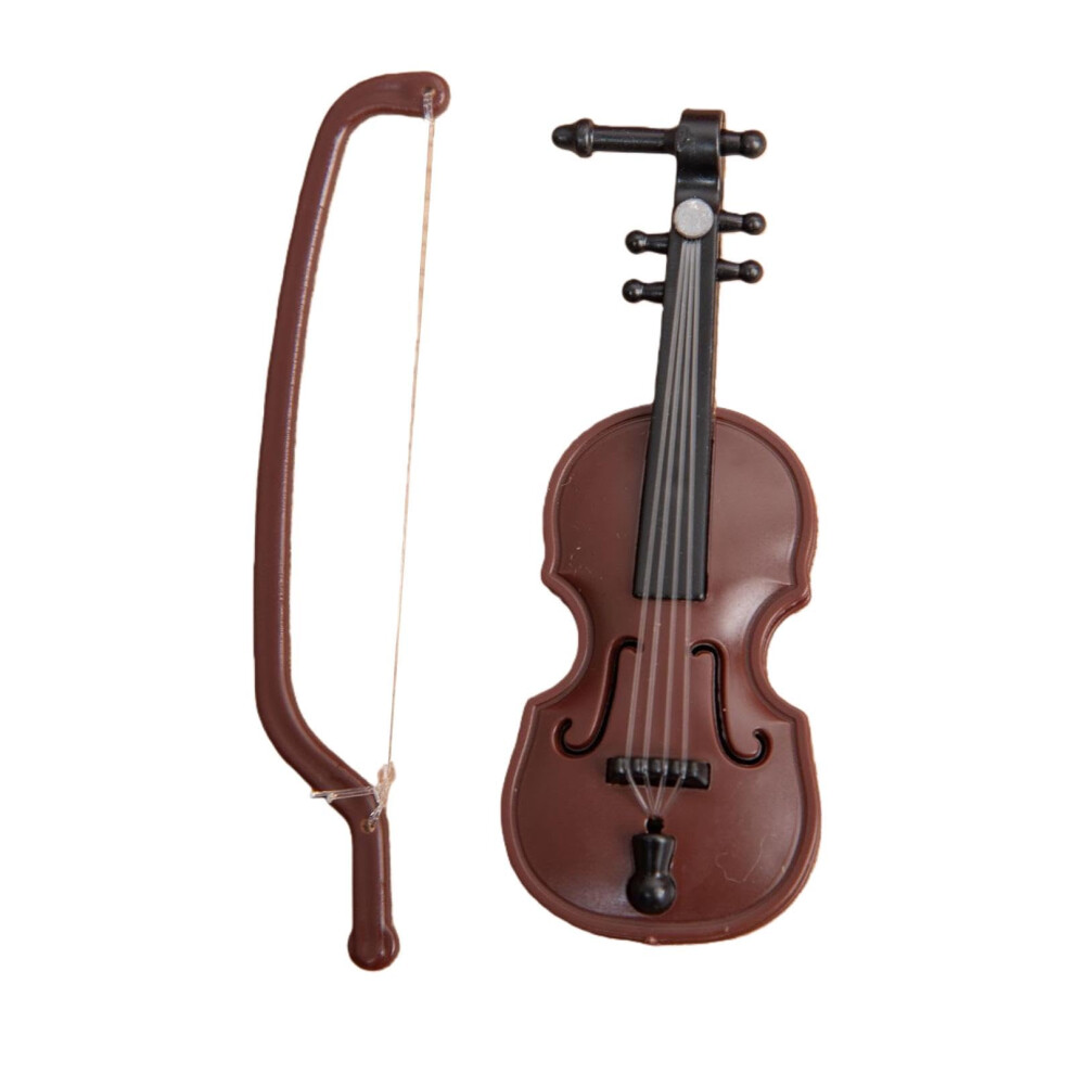 Zolventiq Miniature Violin, Worlds Smallest Violin - Brown Tiny Violin With Bow