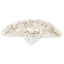 Fender 351 Shape Premium Picks - White Moto - Thin - 12 Count Pack