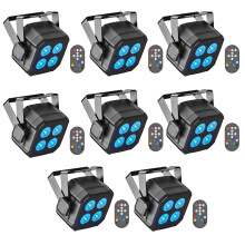 Erreyht 8PCS RGBW LED Stage Lights, 40W LED Par Can Light DMX 4/8CH with Remote Control and Sound Activation, Disco Light Par Spotlight for Stage DJ