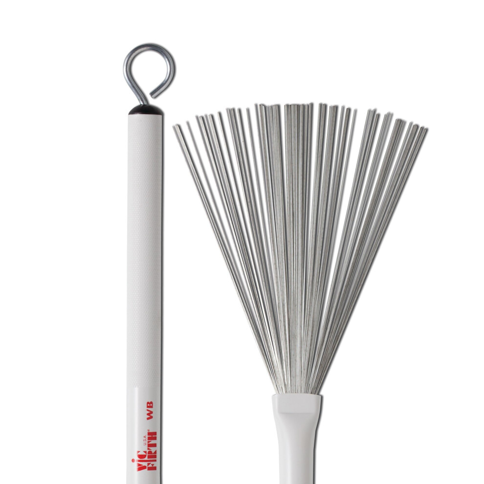 Vic Firth - Jazz Drum Brushes - Retractable - Heavy Gauge Wire - White