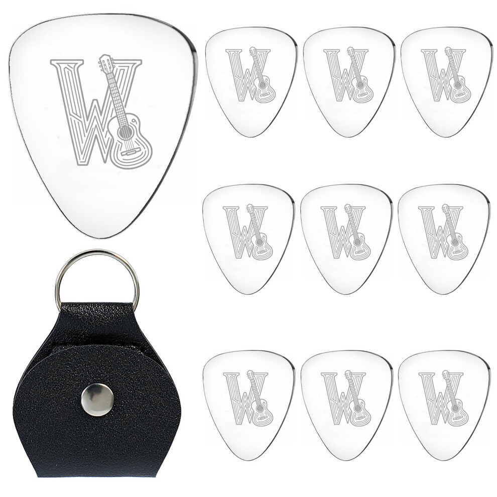 Jouwui Personalised Guitar Pick, W Printed Silver Guitar Plectrum For Bass&Gu