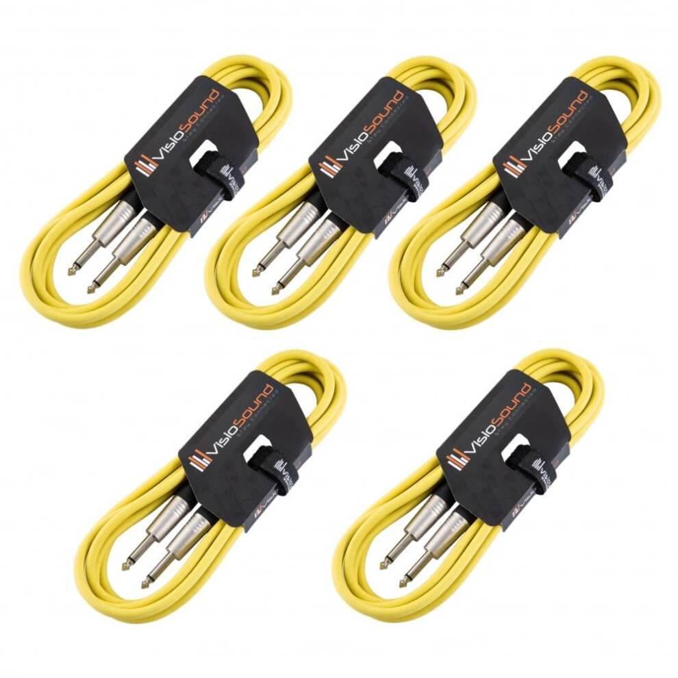 Visiosound 5 X Guitar Lead 6.35Mm Mono Jack To Jack/Instrument Cable