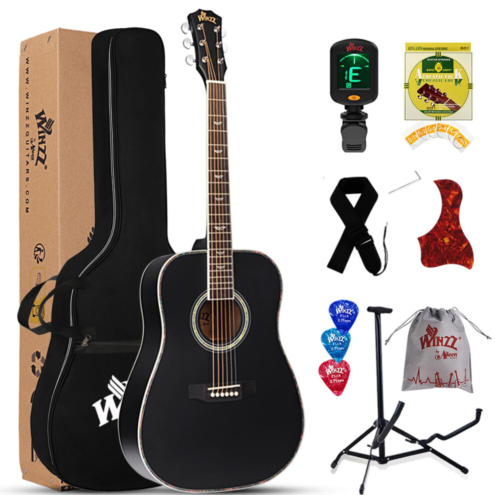 Winzz Acoustic Guitars Full Size, 4/4 Folk Guitar For Beginners Adults