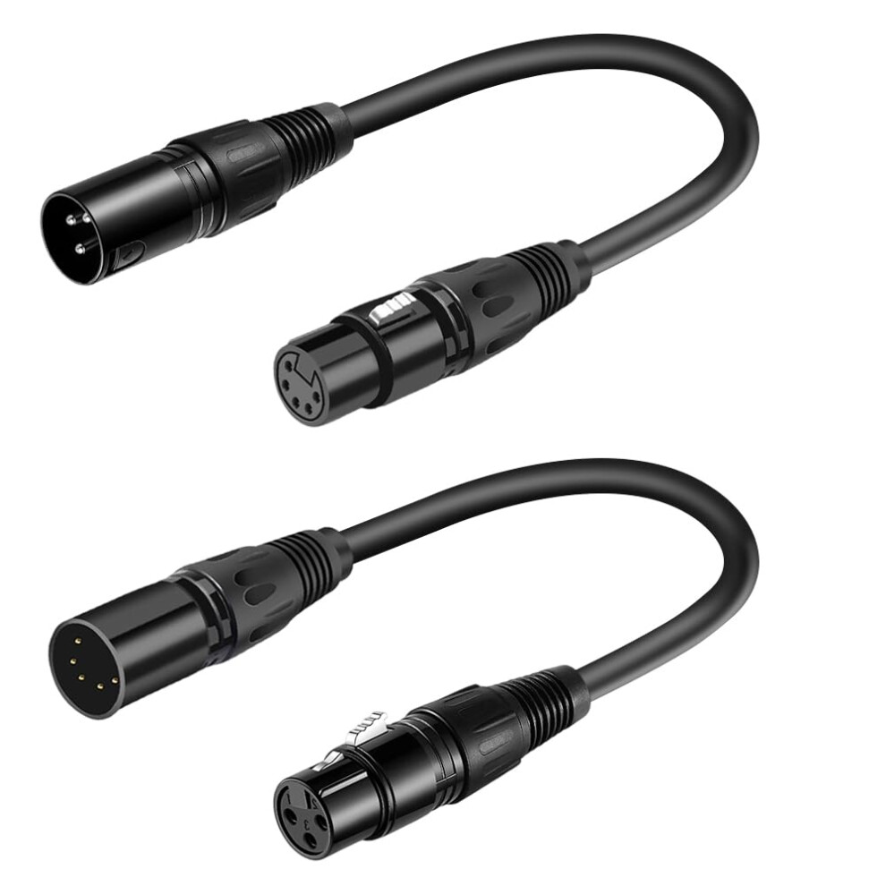 Siyear 3 Pin Xlr Female To 5 Pin Xlr Male Audio Cable For Microphone D