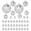42 Pack Mini Mirror Disco Ball Set: Silver Hanging Disco Balls Decor 1
