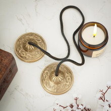 Ajuny Tibetan Tingsha Cymbals Bells Brass Buddhist Meditation Yoga Bel
